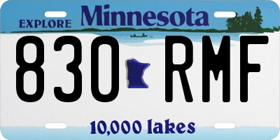 MN license plate 830RMF