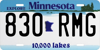 MN license plate 830RMG