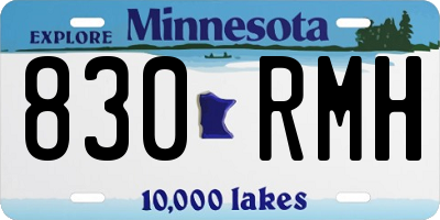 MN license plate 830RMH