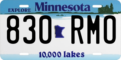 MN license plate 830RMO