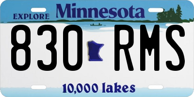 MN license plate 830RMS