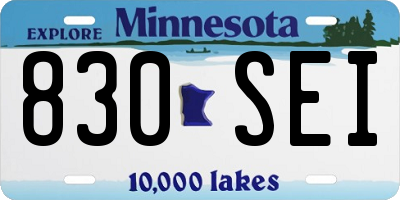 MN license plate 830SEI