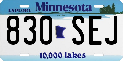 MN license plate 830SEJ
