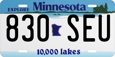 MN license plate 830SEU