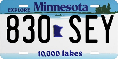MN license plate 830SEY
