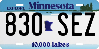 MN license plate 830SEZ