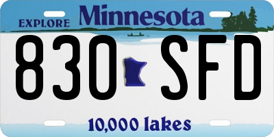 MN license plate 830SFD