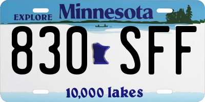 MN license plate 830SFF
