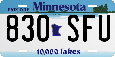 MN license plate 830SFU