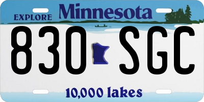MN license plate 830SGC
