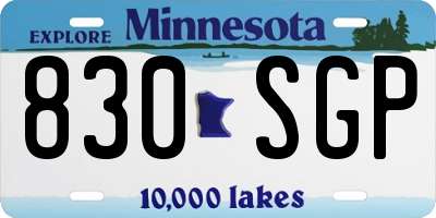 MN license plate 830SGP