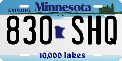 MN license plate 830SHQ