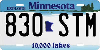 MN license plate 830STM