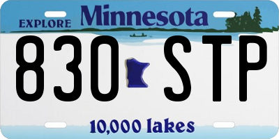 MN license plate 830STP