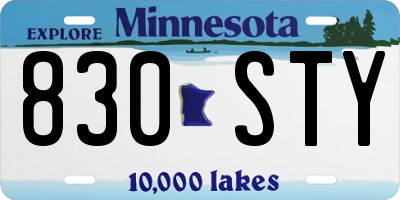 MN license plate 830STY