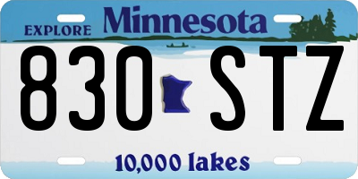 MN license plate 830STZ