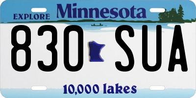 MN license plate 830SUA