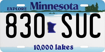 MN license plate 830SUC
