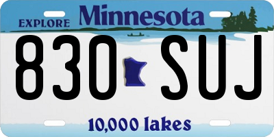 MN license plate 830SUJ