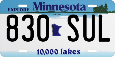 MN license plate 830SUL