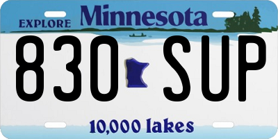 MN license plate 830SUP