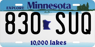 MN license plate 830SUQ