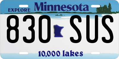 MN license plate 830SUS