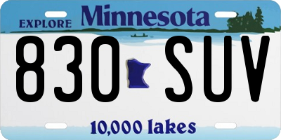 MN license plate 830SUV