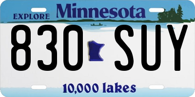 MN license plate 830SUY
