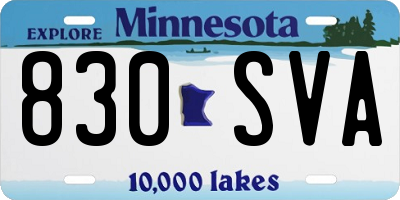 MN license plate 830SVA