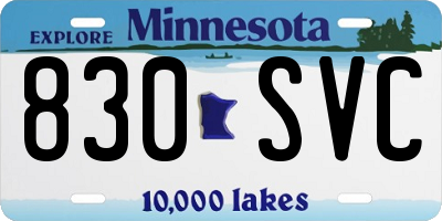 MN license plate 830SVC