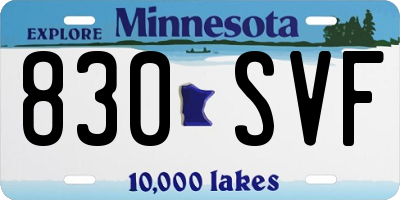 MN license plate 830SVF