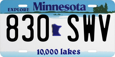 MN license plate 830SWV