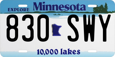 MN license plate 830SWY