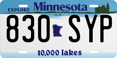 MN license plate 830SYP