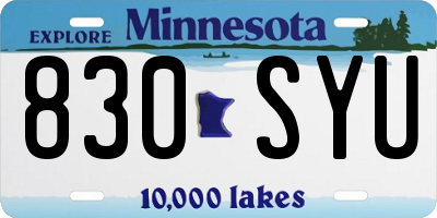 MN license plate 830SYU