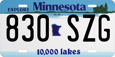 MN license plate 830SZG