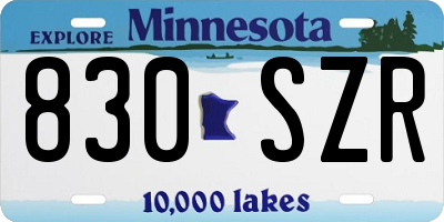 MN license plate 830SZR