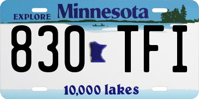MN license plate 830TFI