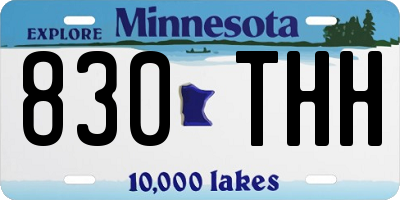 MN license plate 830THH