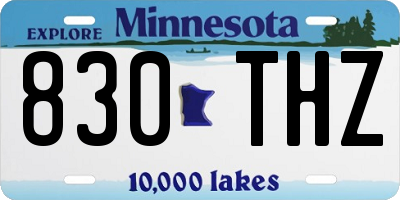 MN license plate 830THZ
