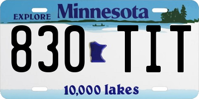 MN license plate 830TIT