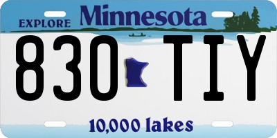 MN license plate 830TIY