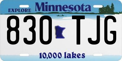 MN license plate 830TJG