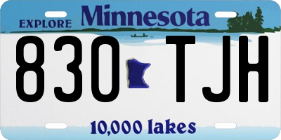 MN license plate 830TJH