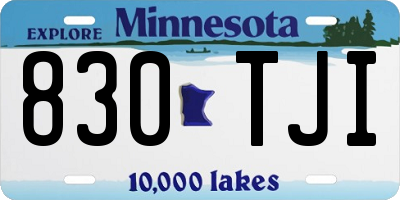 MN license plate 830TJI