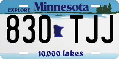 MN license plate 830TJJ