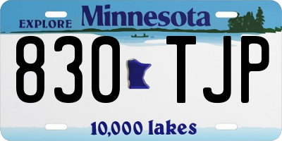 MN license plate 830TJP