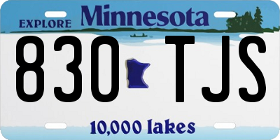 MN license plate 830TJS