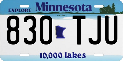 MN license plate 830TJU